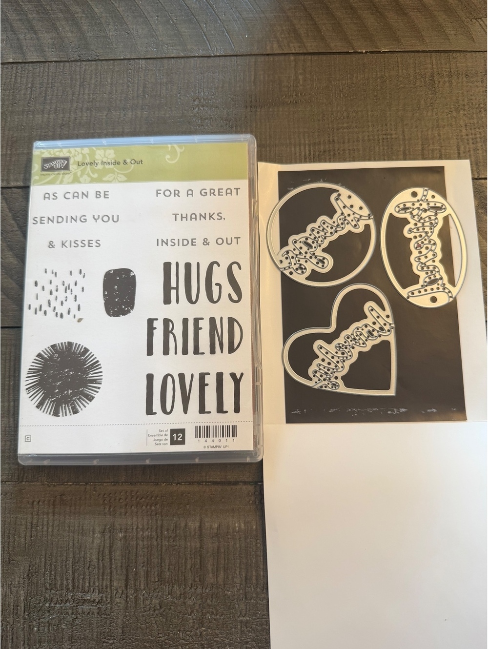 Stampin’ Up Lovely Inside & Out stamp set and Lovely Words die cut set
